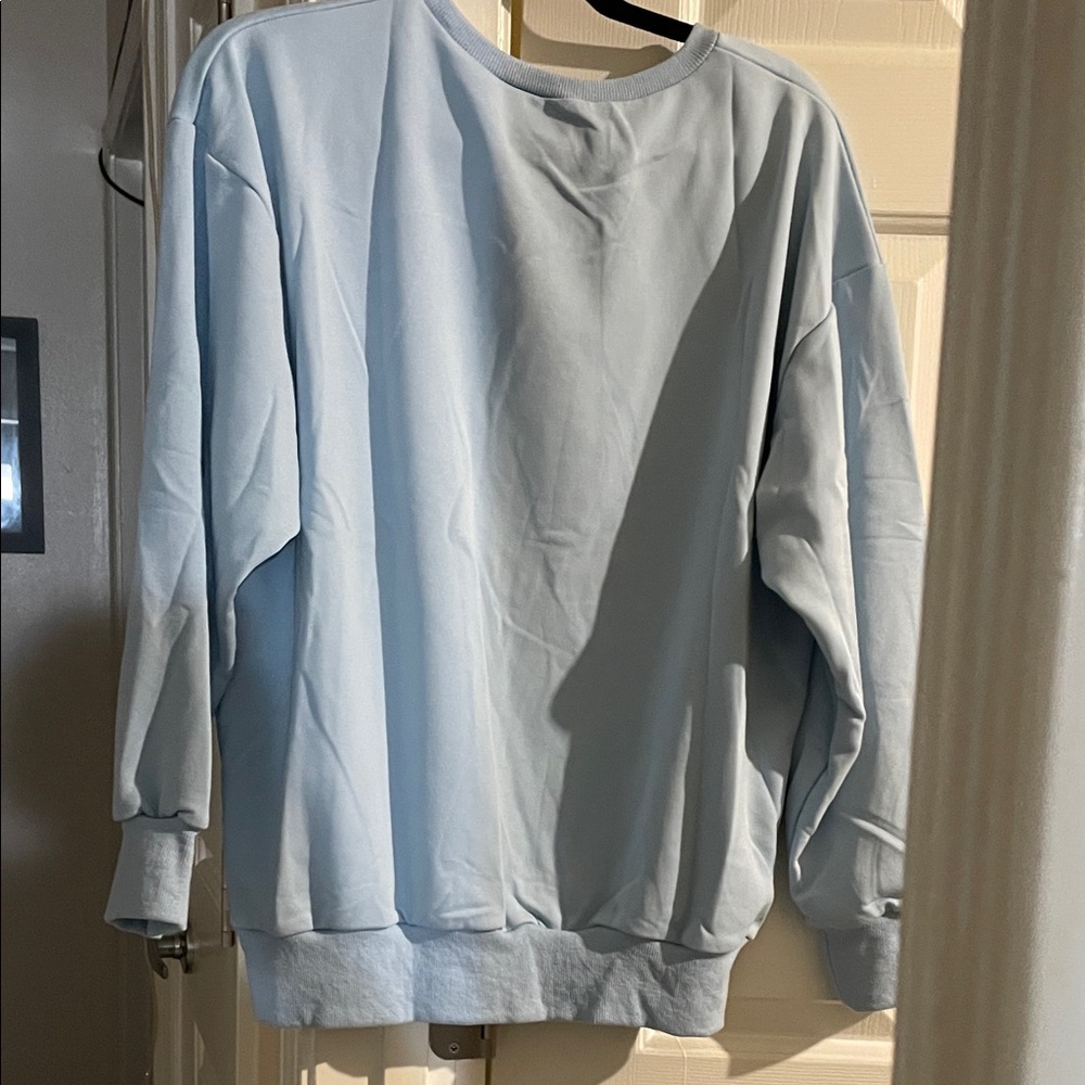 Sky Blue 'Be Nice' Women's Sweatshirt - Picture 12 of 12